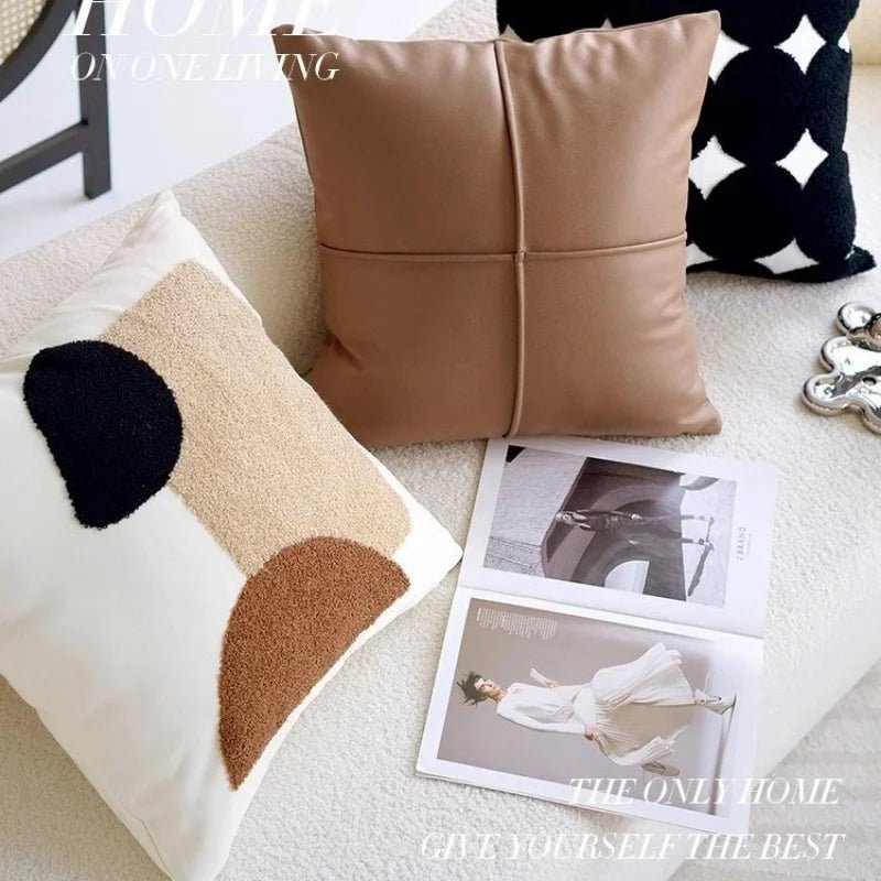Housse De Coussin Scandinave Abstrait - Maison Coussin