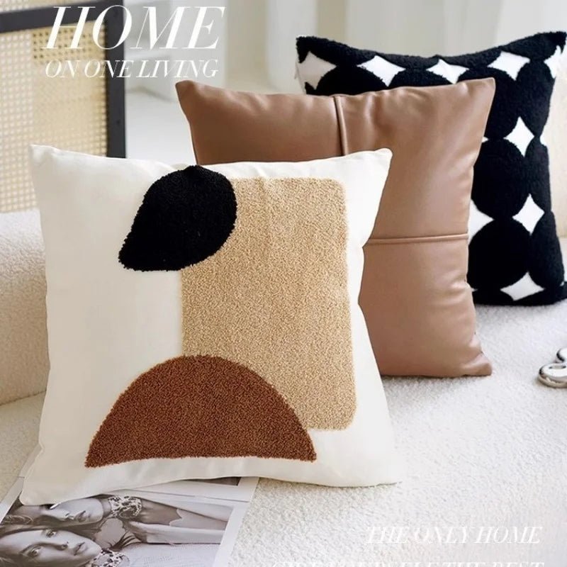 Housse De Coussin Scandinave Abstrait - Maison Coussin