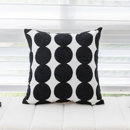 Housse De Coussin Scandinave Noir et Blanc - Maison Coussin