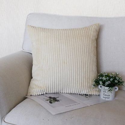 Housse De Coussin Velours Beige - Maison Coussin