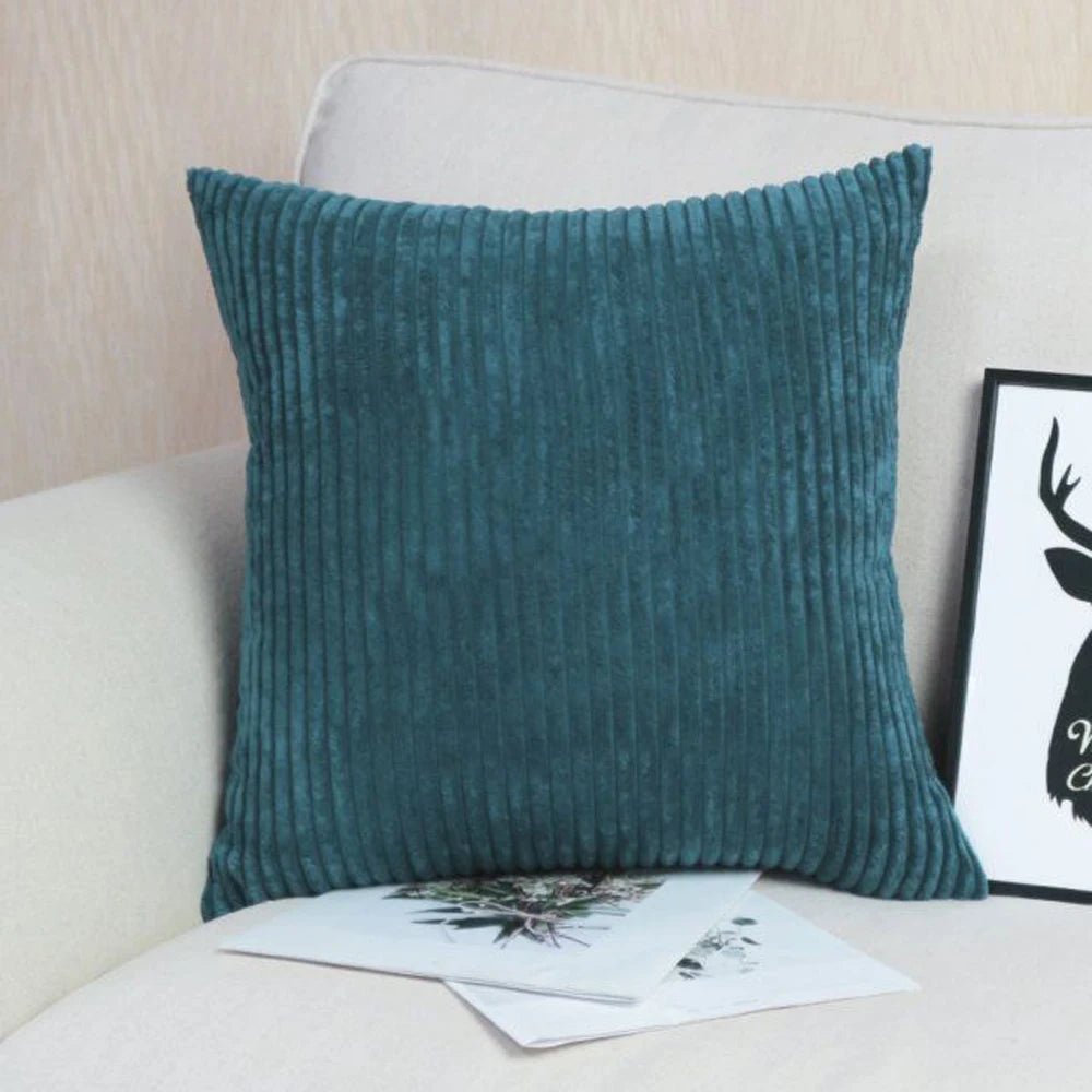 Housse De Coussin Velours Bleu Jean - Maison Coussin