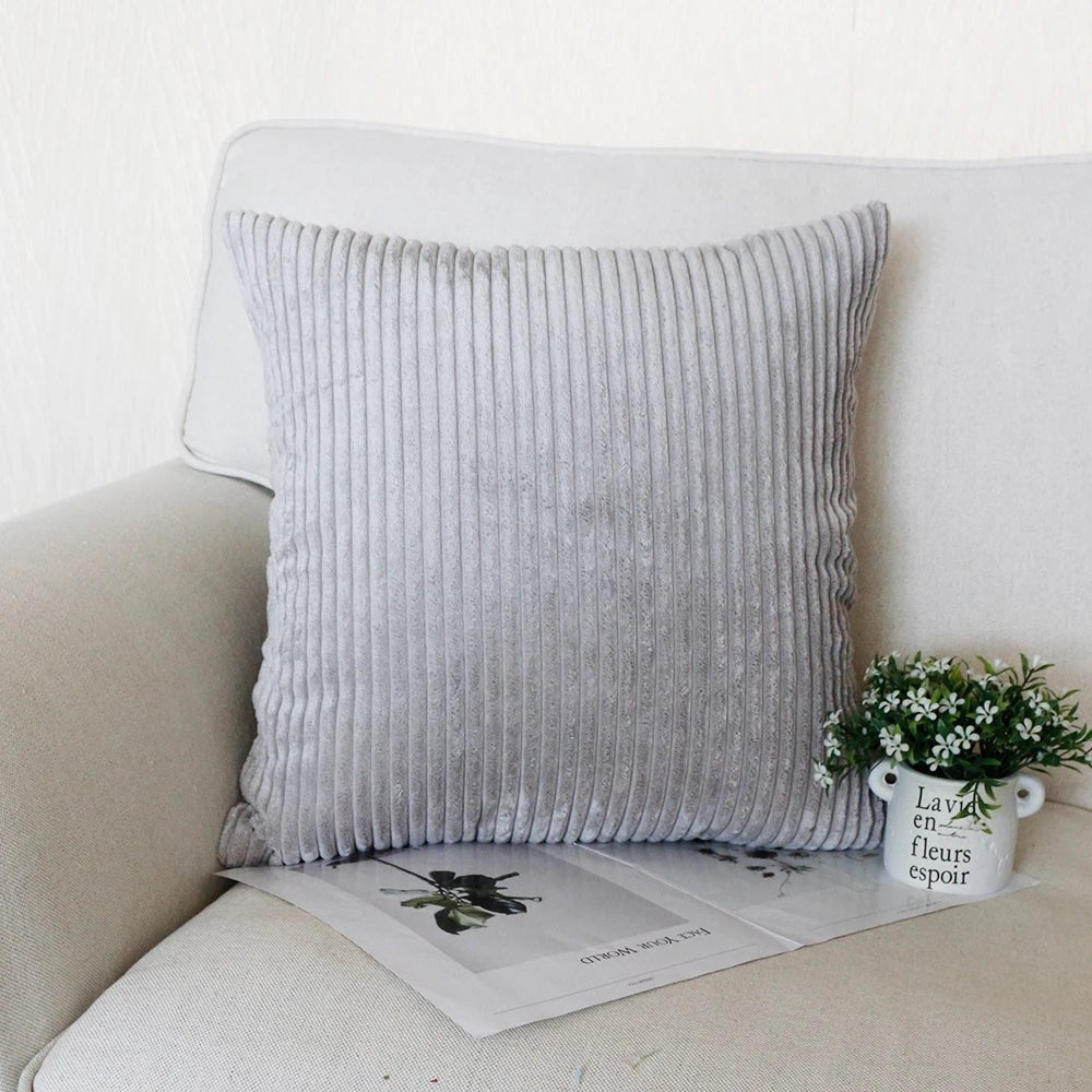 Housse De Coussin Velours Gris - Maison Coussin