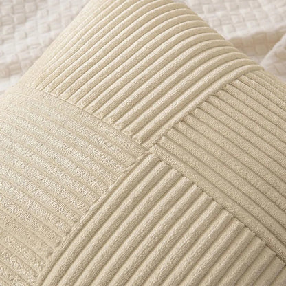 Housse De Coussin Velours Minimaliste Beige Foncé - Maison Coussin
