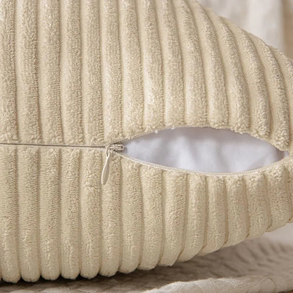 Housse De Coussin Velours Minimaliste Beige Foncé - Maison Coussin