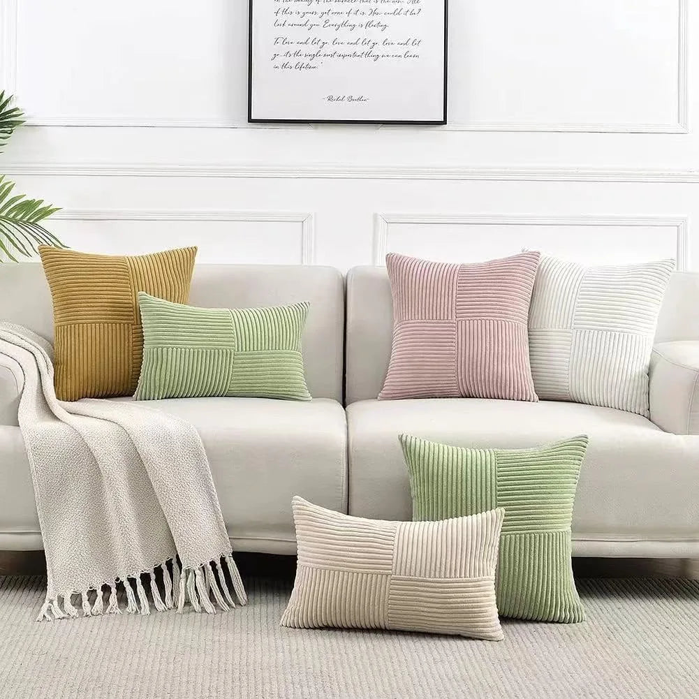 Housse De Coussin Velours Minimaliste Gris Foncé - Maison Coussin