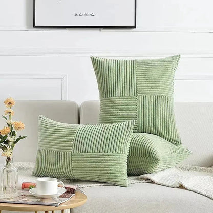 Housse De Coussin Velours Minimaliste Vert Clair - Maison Coussin