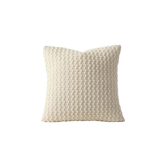 Housse De Coussin Velours Moderne Beige - Maison Coussin