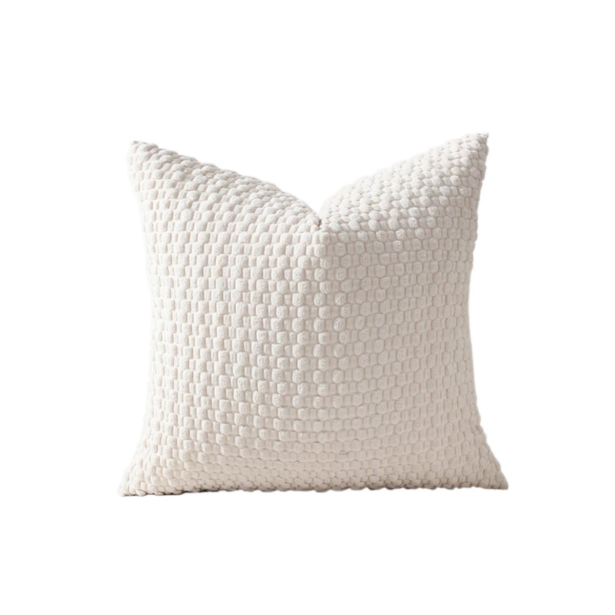 Housse De Coussin Velours Moderne Blanc - Maison Coussin