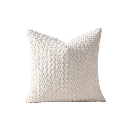 Housse De Coussin Velours Moderne Blanc - Maison Coussin