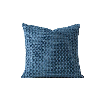 Housse De Coussin Velours Moderne Bleu - Maison Coussin