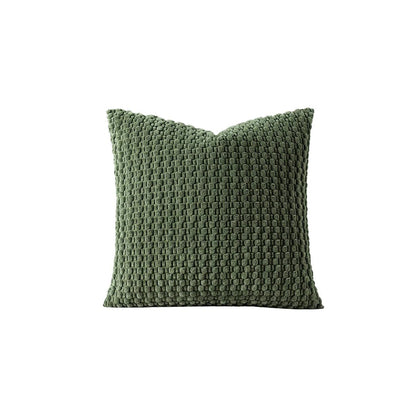 Housse De Coussin Velours Moderne Vert Foncé - Maison Coussin