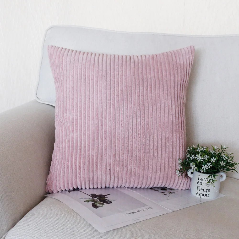Housse De Coussin Velours Rose - Maison Coussin