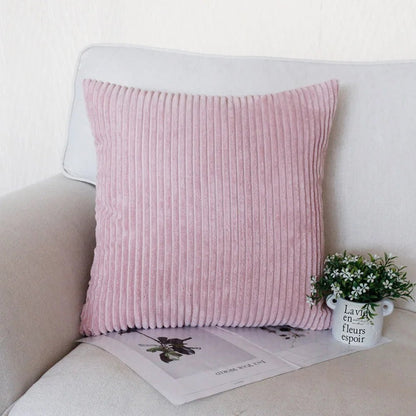 Housse De Coussin Velours Rose - Maison Coussin