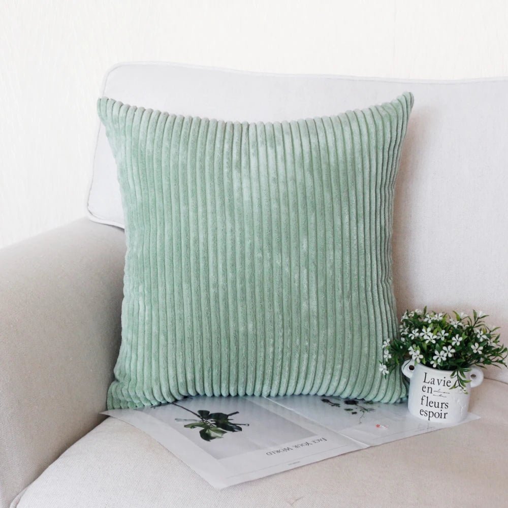 Housse De Coussin Velours Vert Gris - Maison Coussin